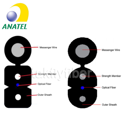 ANATEL genehmigtes Stahl-Draht-flaches Rückgangs-LWL - Kabel 1C 2C 4C G657A flaches FTTH des Transceiverkabel-GJYXCH