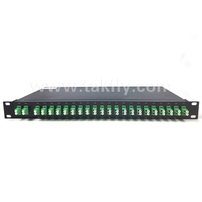 100 GHz AWG 40CH DWDM MUX DEMUX mit Faserhöhe -100-0μm und Kabeldurchmesser von 0,9 mm