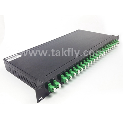 100 GHz AWG 40CH DWDM MUX DEMUX mit Faserhöhe -100-0μm und Kabeldurchmesser von 0,9 mm