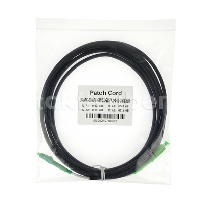 Telekommunikationsgrad CPR Dca Zertifiziert 4,5 mm Doppelschutz Fiberoptic Patchcord SM G657AB3 LSZH Schwarze Jacke SCAPC bis LCAPC
