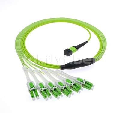 MPO / MTP Männlich oder weiblich OM5 Glasfaser Patch Cord 12F LC APC DX