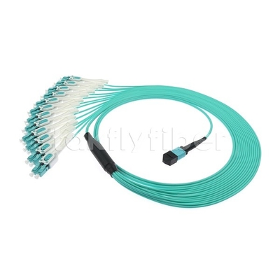 24 F MPO-LC Uniboot OM3 Fiber Patch Cord 12x LC DX perfekt für große Netzwerke