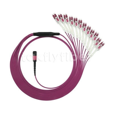 24F MTP 12x LC DX Uniboot OM4 Fiber Patch Cord für Hochgeschwindigkeitsnetze