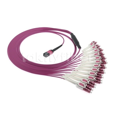 24F MTP 12x LC DX Uniboot OM4 Fiber Patch Cord für Hochgeschwindigkeitsnetze