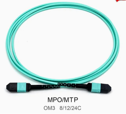 8/12/24core 2m-50m Hochdichte PVC/LSZH UL Zertifizierung Weiblich/Männlich MPO-MPO Sm Om3 Om4 Om5 Stammkabel Patch Cord Fiber Optic Jumper