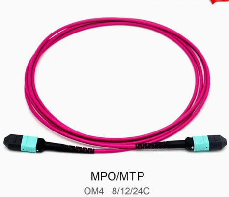 8/12/24core 2m-50m Hochdichte PVC/LSZH UL Zertifizierung Weiblich/Männlich MPO-MPO Sm Om3 Om4 Om5 Stammkabel Patch Cord Fiber Optic Jumper