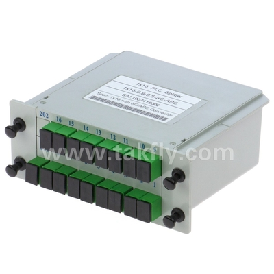 Hohe Zuverlässigkeit und Stabilität FTTX Gpon 1*16 Einzelmodus G657A1 Faserkassettentyp LGX PLC Splitter mit Sc/APC-Anschluss
