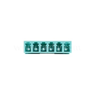 LC/PC 6-Wege-Adapter, MM OM3 ((Aqua), OM4 ((Violet) Blau, ohne Flansche