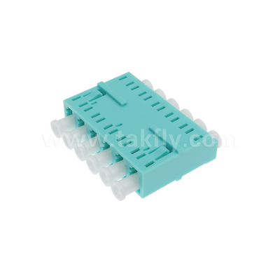 LC/PC 6-Wege-Adapter, MM OM3 ((Aqua), OM4 ((Violet) Blau, ohne Flansche