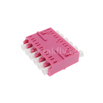 LC/PC 6-Wege-Adapter, MM OM3 ((Aqua), OM4 ((Violet) Blau, ohne Flansche