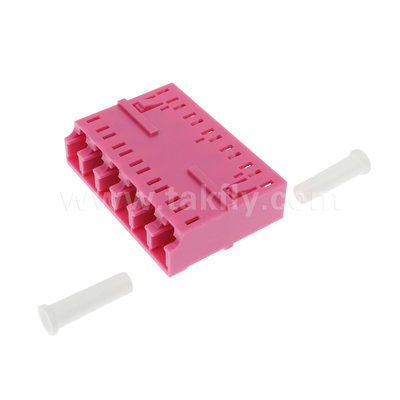 LC/PC 6-Wege-Adapter, MM OM3 ((Aqua), OM4 ((Violet) Blau, ohne Flansche