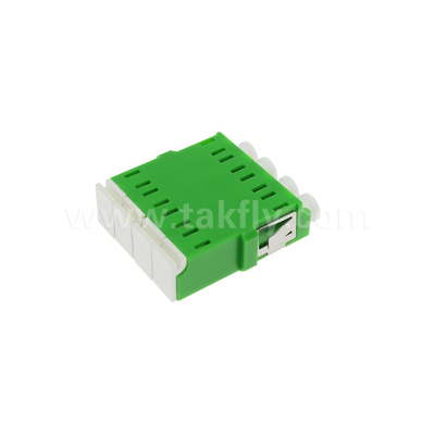 4 Port-Hochdichte-LC/APC-Quad-Typ-Innenverschluss-Adapter Einzelmodus OS2, Grün ohne Flansche für das Netzwerk