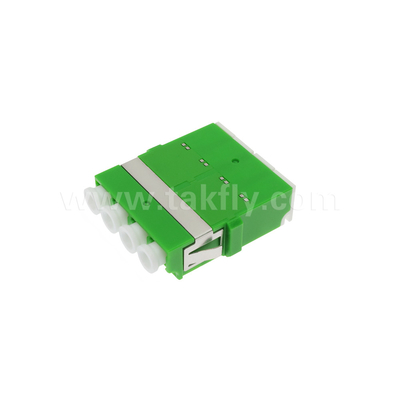 4 Port-Hochdichte-LC/APC-Quad-Typ-Innenverschluss-Adapter Einzelmodus OS2, Grün ohne Flansche für das Netzwerk
