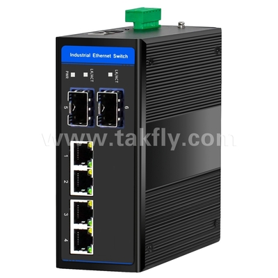 Industrie POE Ethernet Switch 4 Port Gigabit 2 SFP DIN-Rail