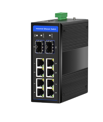 8-Port Industrial Gigabit POE Switch mit 2 SFP Slots DIN-Schienenmontage