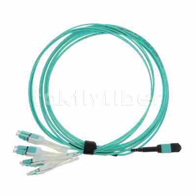 MPO zu LC Uniboot OM3 Glasfaserkabel Patch Cord, MMF 8-Kernfaser, für QSFP+Transceiver
