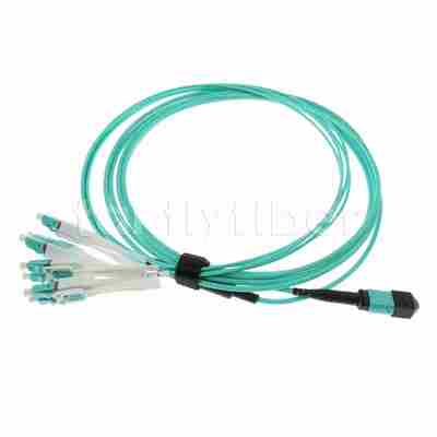 MPO zu LC Uniboot OM3 Glasfaserkabel Patch Cord, MMF 8-Kernfaser, für QSFP+Transceiver