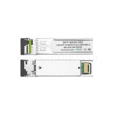 SFP-Transceivermodul 1,25 Gbps 20 km LC Reichweite Tx1310nm/Rx1550nm Bidirektional für Rechenzentren FTTH FTTX