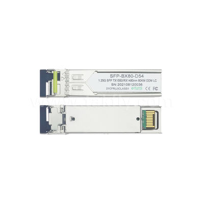 SFP 1,25 Gbps 80 km LC Reach Tx1490nm/Rx1550nm Bidirektionaler optischer Empfänger für Rechenzentrum FTTX
