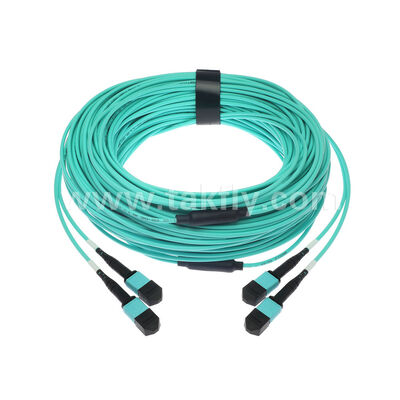 OM3 OM4 Multimode 24 Fasern 2x12F MPO MTP- 2x12F MPO MTP Männlich Weiblich Glasfaser Patchcord / Glasfaser Patch Kabel / Glasfaser Breakout Kabel / Glasfaser Trunk Kabel / Glasfaser Fanout Kabel