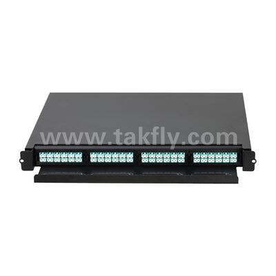 High Density 1U 19 Zoll 96F MPO MTP - LC SM MM Fiberoptical Patch Panel / Fiberoptic Chassis / Fiberoptic ODF / Fiberoptic Distribution Box für 4 Stück 24F MPO MTP-LC LGX Kassette