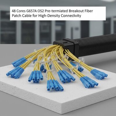 48 Kerne G657A OS2 Vorbeigeschaltetes Breakout-Fiber-Patch-Kabel für Hochdichte-Konnektivität