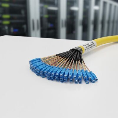 48-adriger G657A OS2 vorkonfektionierter Breakout-Kabel Fächer-Pigtail mit kundenspezifischer Länge für FTTH-Rechenzentrum