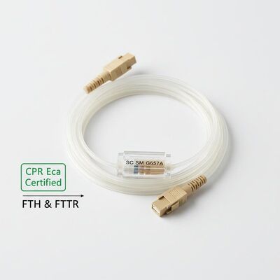 CPR Eca-zertifiziertes SC SM G657A 2,0*3,0 mm unsichtbares Glasfaser-Patchkabel für FTTH und FTTR