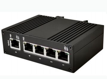5-Port Megabit Industrie-PoE-Switch für DIN-Schienenmontage