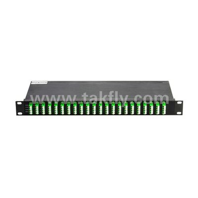 DWDM 100GHz AWG 40CH MUX+DEMUX Glasfaser für Rechenzentrum Telekommunikation 5G