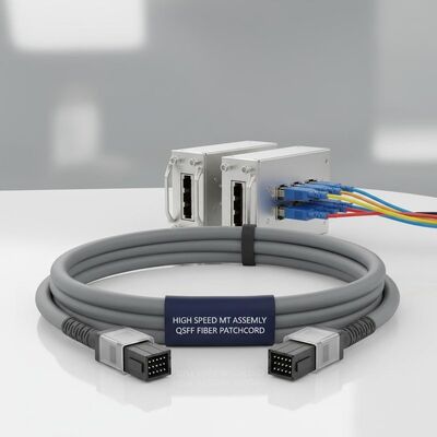 Hochgeschwindigkeits-Low-Loss-Anpassungs-MT-Faseroptik-Patchcord für QSFP-Module