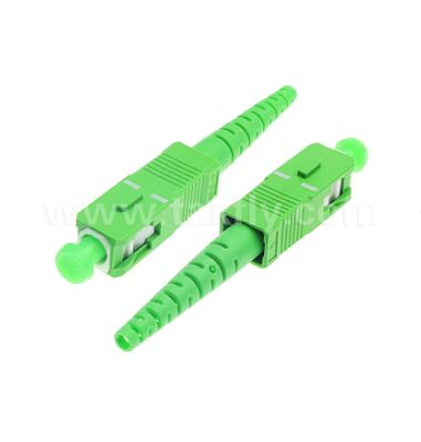 SC/APC Glasfaseranschluss, Grüner Gehäuse 8° Winkel Polnischer Anschluss, Rückspiegelung mit niedriger Rückwärtsreflexion Hochpräzision SC APC Simplex Adapter für FTTH CATV-Optisches Netzwerk