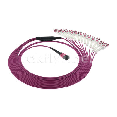 OM4 MPO to LC Uniboot 1-to-24 Breakout Patch Cord | UPC Multimode Low Loss