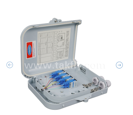 FTKS-1805-8E Endbox mit 8 PCS SC/UPC SM SX Adapter und vollständig installiertem Schwanz