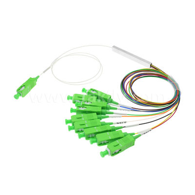 1×9-Kanal-PLC-Splitter mit 0,9-mm-Faser für optische FTTH/FTTX-Verteilungsnetzwerke