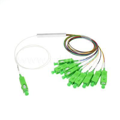 1×9-Kanal-PLC-Splitter mit 0,9-mm-Faser für optische FTTH/FTTX-Verteilungsnetzwerke