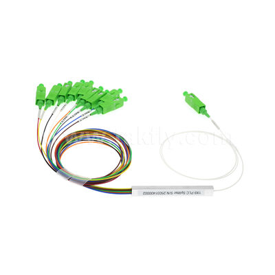 1×9-Kanal-PLC-Splitter mit 0,9-mm-Faser für optische FTTH/FTTX-Verteilungsnetzwerke