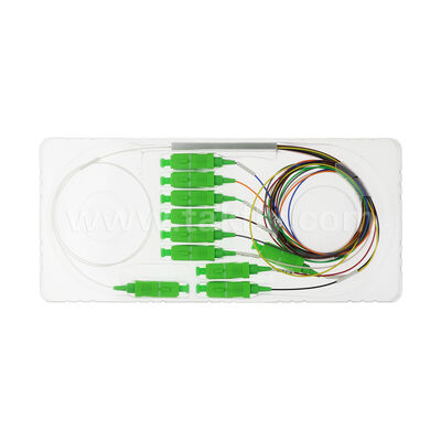 1×9-Kanal-PLC-Splitter mit 0,9-mm-Faser für optische FTTH/FTTX-Verteilungsnetzwerke