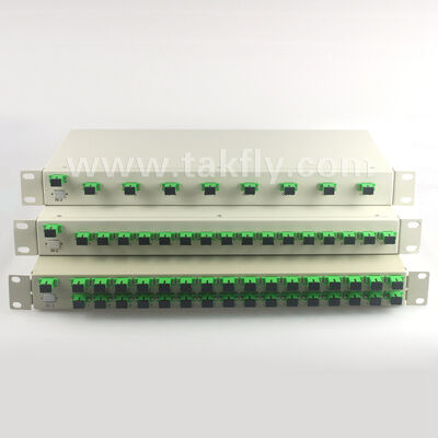 1U Rack Mount PLC Splitter mit hoher Einheitlichkeit, Unterstützung der vollen Wellenlänge und Umkehrfunktionsfähigkeit