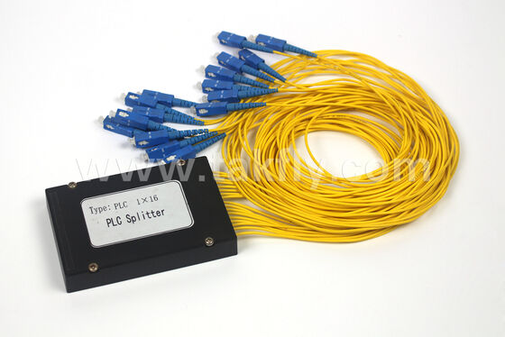 Vielseitige ABS Box PLC Splitter 1×2 bis 1×64, geringer Verlust, breite Temperatur, anpassbar