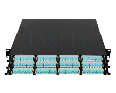 1U 144C Ultra-High-Density MPO Patch Panel 12 Kassetten-Slots, 144 LC-Kerne, für die Rückgratverbindung MDF/IDF