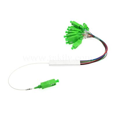 1×N / 2×N PLC-Optische Splitter für FTTH/PON-Splitter mit Mini-Stahlrohrpaket, G657A1, SC/APC-Eingang und Ausgang