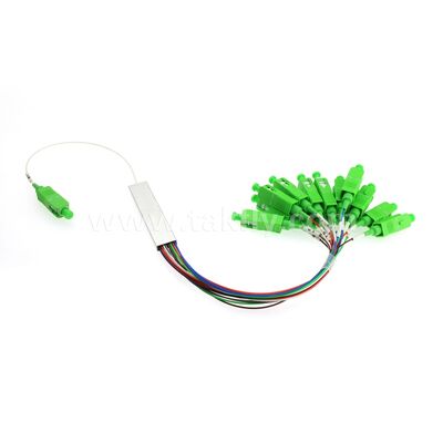 1×N / 2×N PLC-Optische Splitter für FTTH/PON-Splitter mit Mini-Stahlrohrpaket, G657A1, SC/APC-Eingang und Ausgang