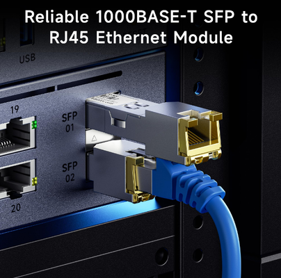 RJ45 Gigabit SFP-Modul 1000BASE-T Kupfer-SFP-Transceiver mit 1,25 Gbps und niedrigem EMI