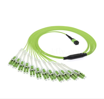 MPO/MTP zu LC Uniboot Breakout Patch Cord OM5 Multimode, 1×24, platzsparende Uniboot LC-Anschlüsse für Hochdichte-Rechenzentrum und 40G/100G/400G-Anwendungen