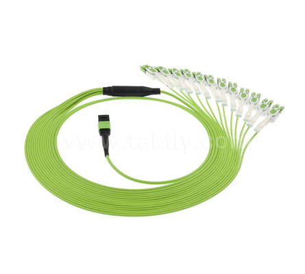 MPO/MTP zu LC Uniboot Breakout Patch Cord OM5 Multimode, 1×24, platzsparende Uniboot LC-Anschlüsse für Hochdichte-Rechenzentrum und 40G/100G/400G-Anwendungen