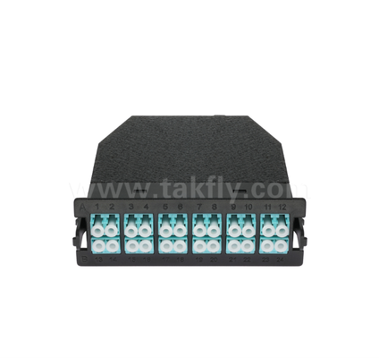 MPO/MTP zu LC vorgefertigtes Kassettenmodul ∙ 12-Core oder 24-Core, LC Duplex Front Panel, doppelte MPO-Rückadapter, Plug-and-Play für Hochdichte-Datencenterverkabelung