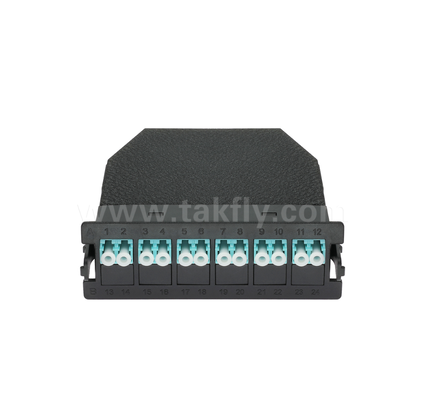MPO/MTP zu LC vorgefertigtes Kassettenmodul ∙ 12-Core oder 24-Core, LC Duplex Front Panel, doppelte MPO-Rückadapter, Plug-and-Play für Hochdichte-Datencenterverkabelung