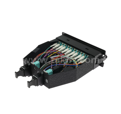 MPO/MTP zu LC vorgefertigtes Kassettenmodul ∙ 12-Core oder 24-Core, LC Duplex Front Panel, doppelte MPO-Rückadapter, Plug-and-Play für Hochdichte-Datencenterverkabelung