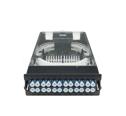 Vorgefertigtes Kassettenmodul ¥ TK-HRM-04, 12C/24C, Dual-Mode: LC Pigtail Fusion oder MPO-LC Kassettenmanagement, Plug-and-Play für Datencenterverkabelung